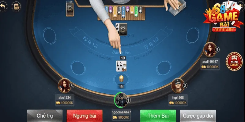 Những lựa chọn trong Xì Dách 68gb