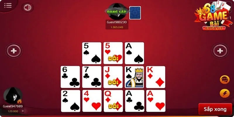 Sắp xếp thông minh là chiến thuật cần áp dụng trong game bài Binh 68GB