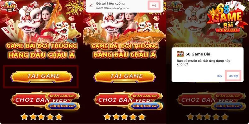 Tải App 68 Game Bài - Quy Trình Sở Hữu Ứng Dụng An Toàn 2 Hoàn thành quy trình cài ứng dụng về Android